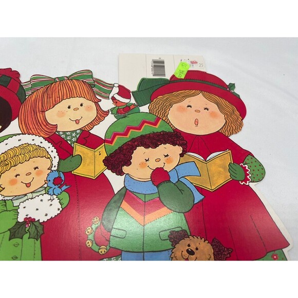 Large Vintage Christmas Die Cut, Caroling Children, Eureka USA, Two-Sides, NOS - Picture 8 of 16